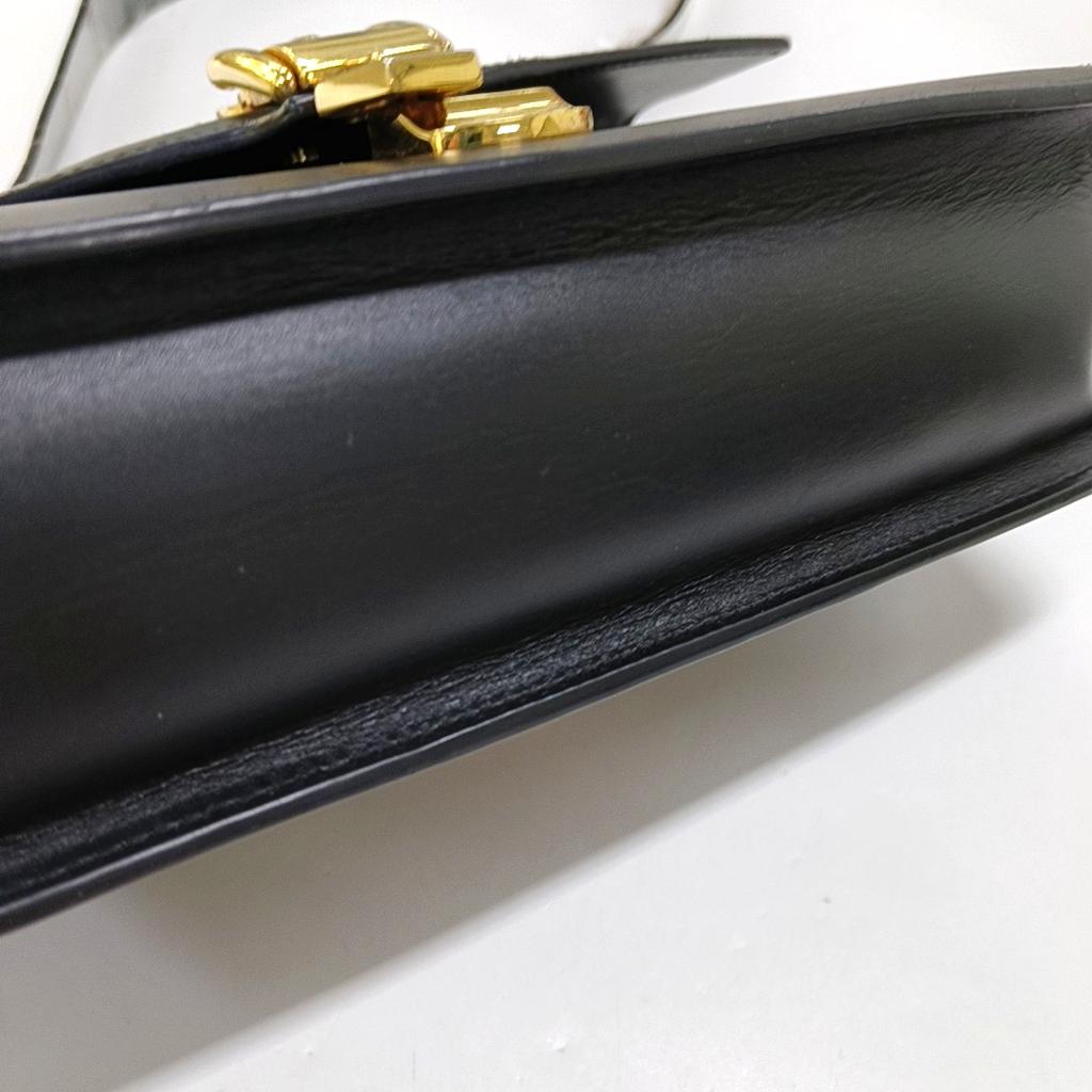 [Pre-Owned] Sylvie Gold Buckle Striped Webbing Thin Shoulder Strap Shoulder Crossbody Handbag Small - Good #152JXSZ