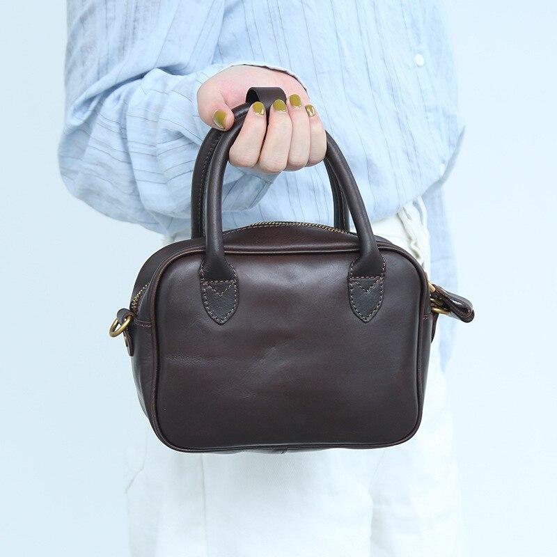 Johnature Повседневная женская сумка из натуральной кожи, универсальная ретро-сумка из натуральной мягкой яловой кожи, однотонные сумки на плечо