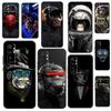 Funny Thinking Monkey With Headphone Case For POCO X3 X4 X5 F5 Pro M5s C40 F4 GT F3 Cover For Xiaomi 12T 11T Pro 12 13 Lite 12X