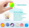 24 Pieces Bouncy Balls 32mm Bounce Balls 6 Styles High Bouncing Balls Toys for Kids Party Favors Birthdays Gift Classroom