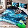 Erling Haaland Printed Bedding Set Custom Name Text 1 Duvet Cover 2 Pillowcases For Bedroom