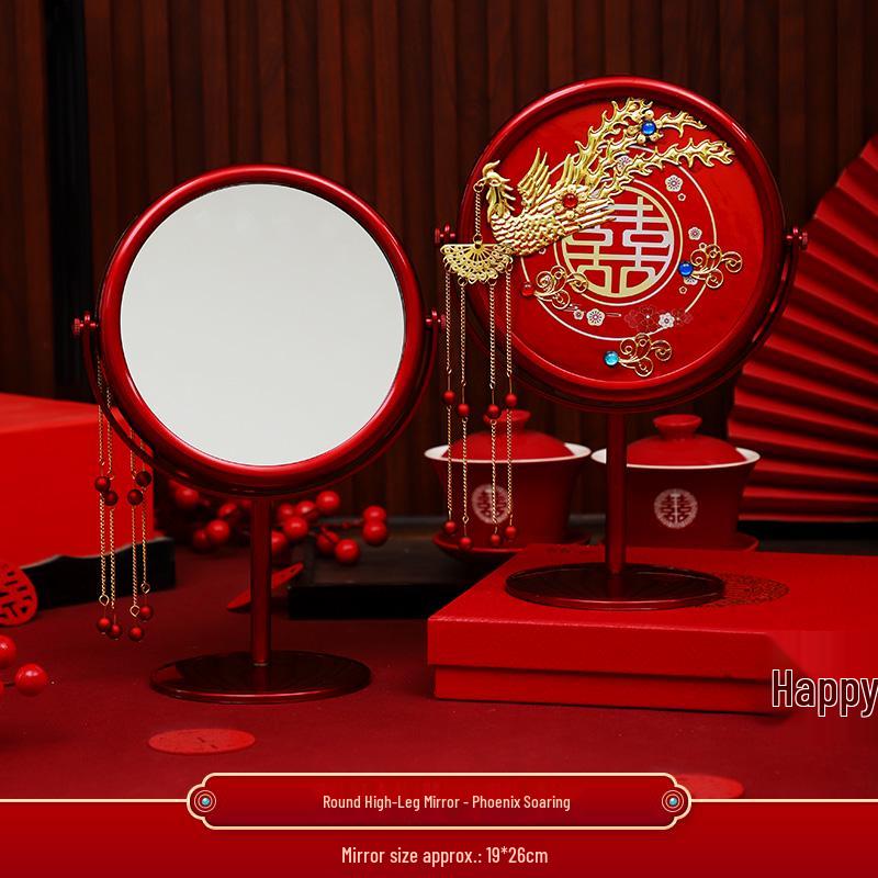 Полный свадебный набор невесты в европейском стиле: Пара зеркал и красные приданые вещи