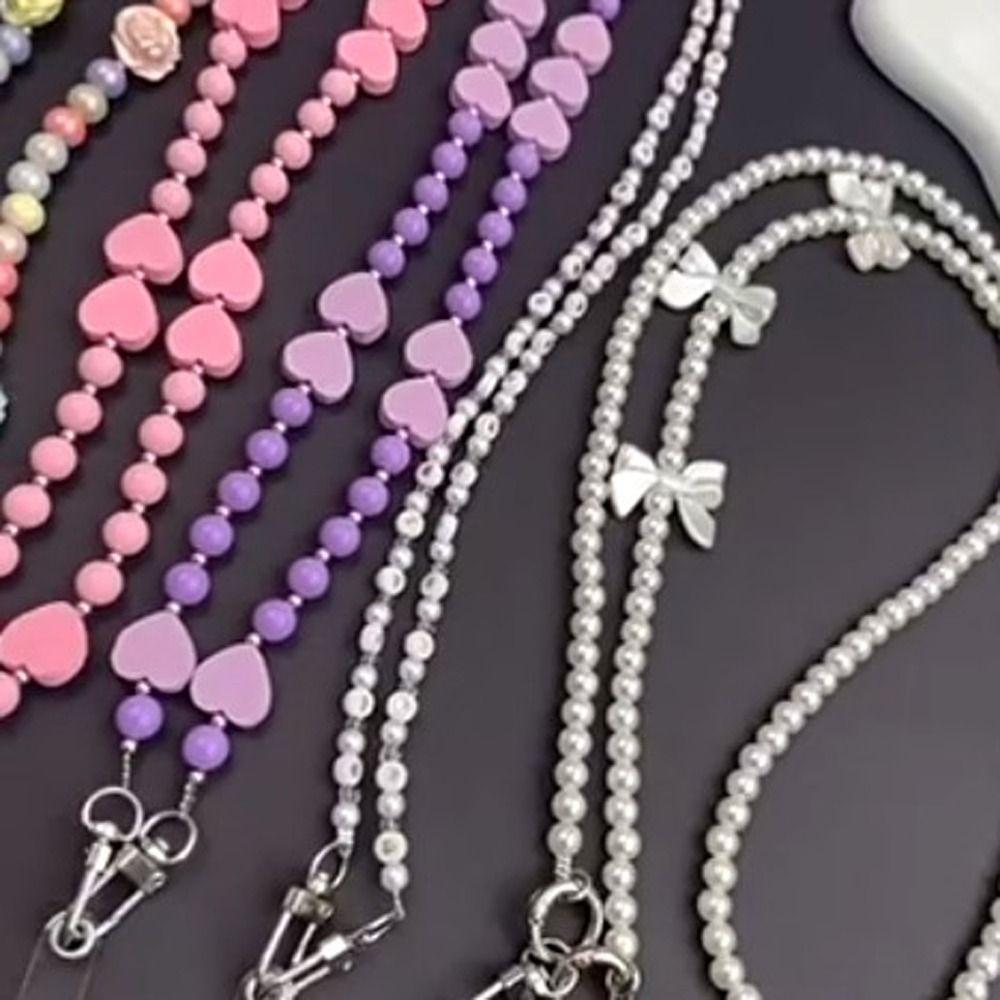 Crossbody Phone Crossbody Chain Beads Anti Theft Phone Strap  Mobile Phone Pendant