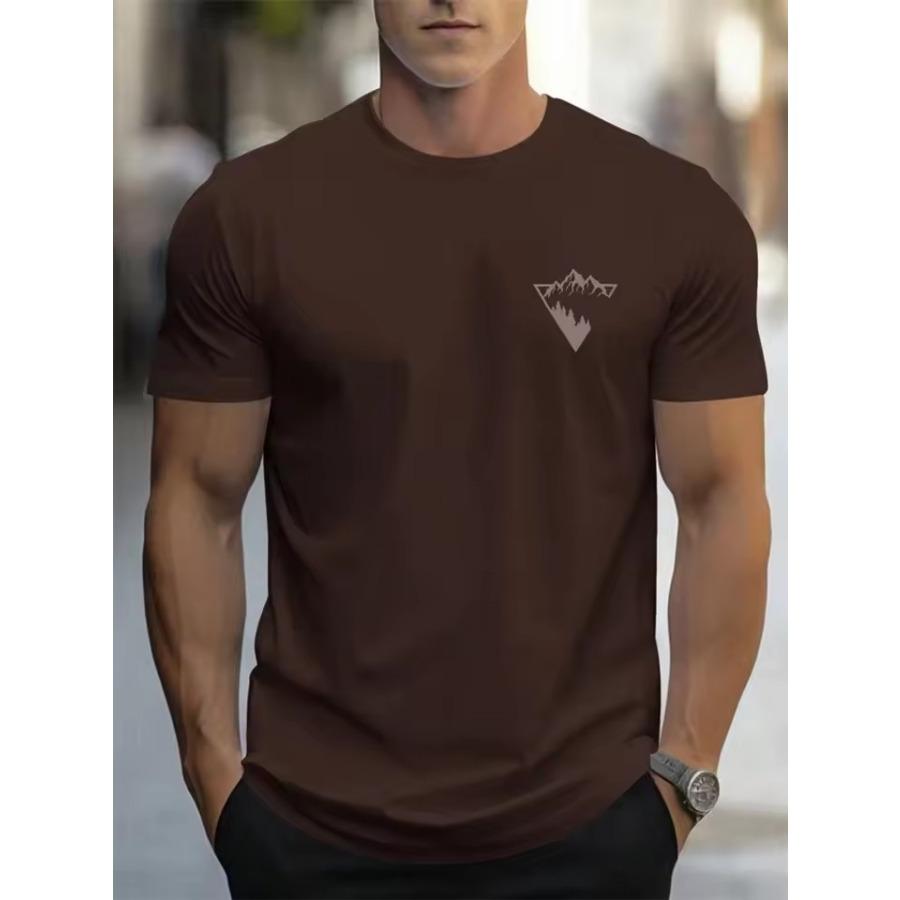 New Summer Daily Casual Men's T-shirt Outdoor Sports Short Sleeve Top 3D Mountain Print Men's T-shirt Street Fashion Men's Top