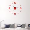 DIY Wall Clock For Home Office Frameless Modern 3D Wall Clock Mirror Stickers Hotel Room Design School Decoration