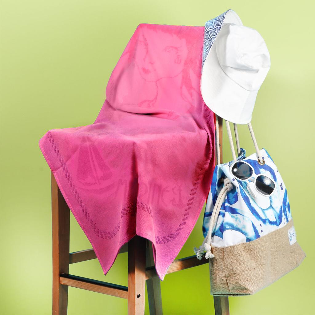 Anemoss Sailor Girl Beach Towel, Pink