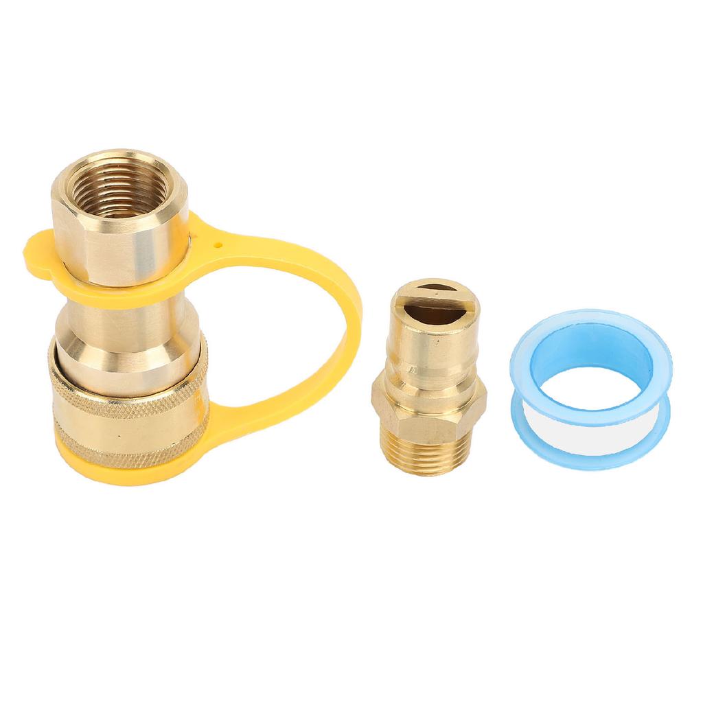 3pcs Gas Quick Connect Fittings Brass 1 2in Gas Quick Connect Adapter Kit for Rv Trailer Van