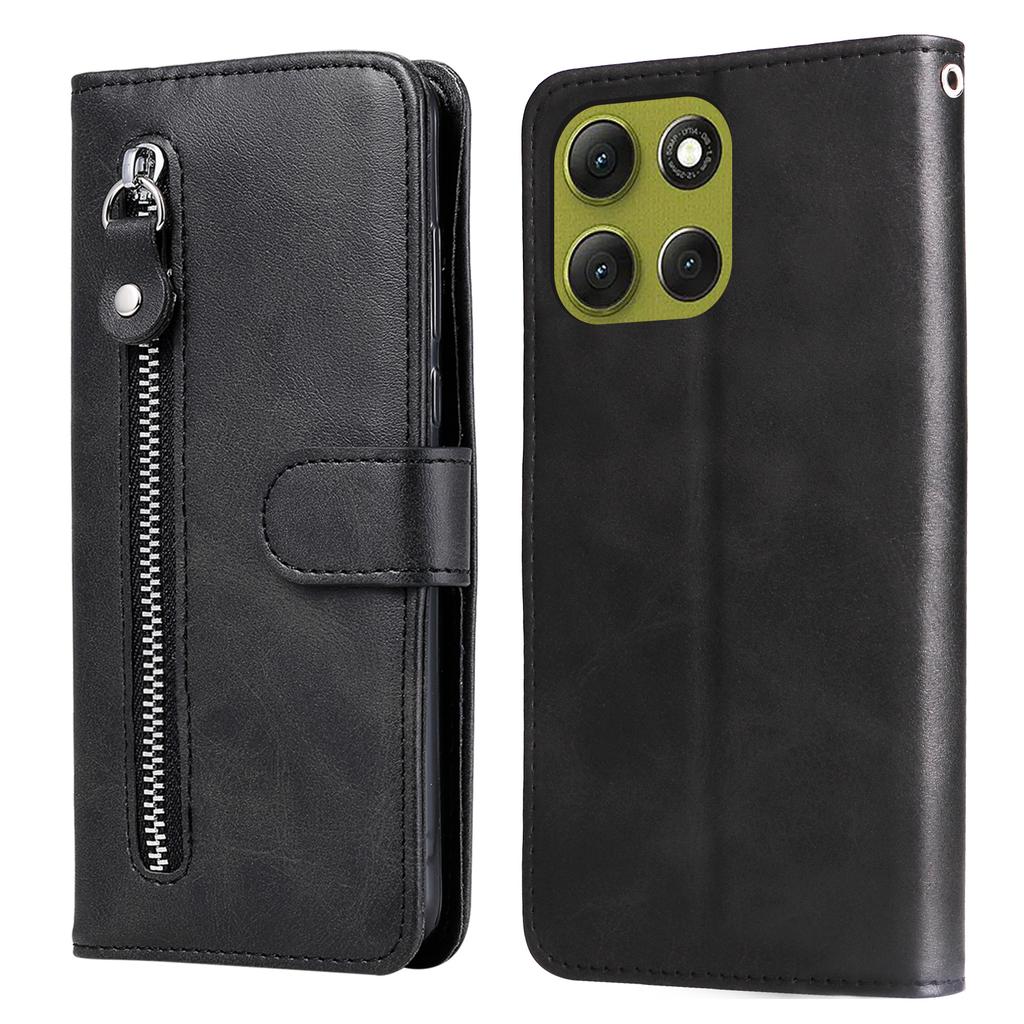 For Motorola Moto G86 Power 5G/G86 5G PU Leather Cases with Zipper Pocket Wallet Phone Cover Stand