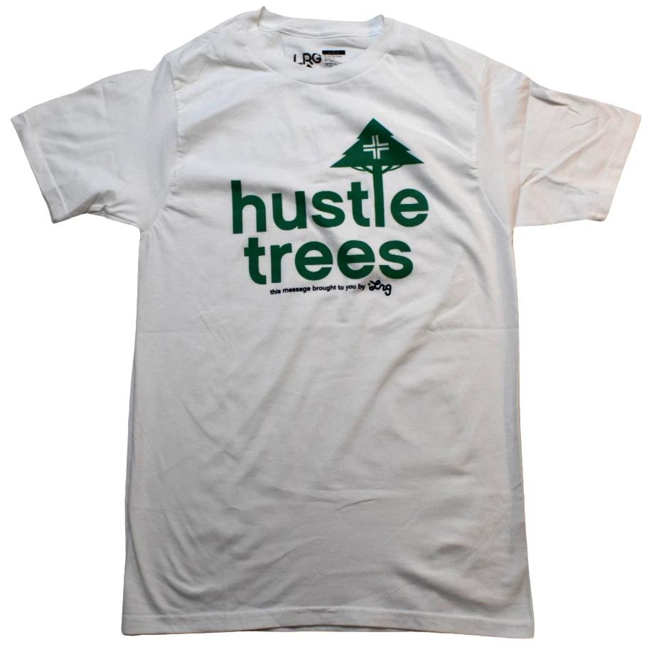 LRG Lifted Research Group Hustle Trees Мужская Бело-Зеленая Рубашка Новая с Биркой S