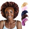 Large Brim Nightcap Sleeping Hat Satin Bonnet Wide Band Silk Sleep Cap Bathing Shower Caps for Women Curly Hair