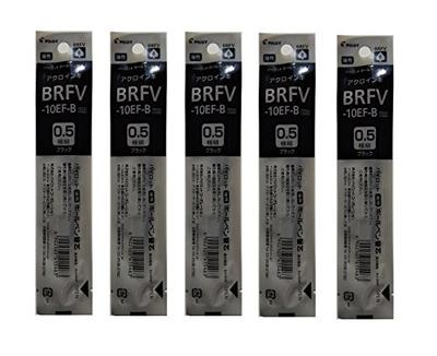 PILOT Acroink Oil-Based Ballpoint Pen Refill, 0.5mm Extra Fine, Black, BRFV-10EF-B, Pack of 5