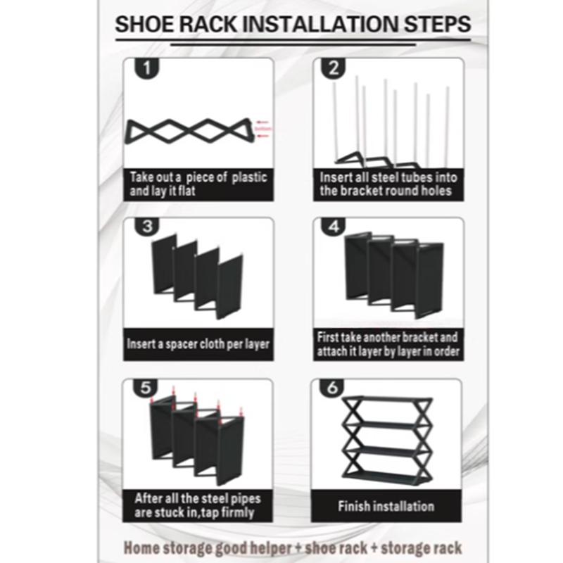 1pc X-Shaped Shoe Rack - Space-Saving Multi-Layer Storage Organizer, Easy Assembly Durable Plastic & Metal Frame for Entryway