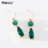 Fashion Simple 6 Color Glass Water Drop Earrings Romantic Luxury Geometric Copper Earring for Women Jewelry Gift PD1201
