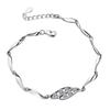 Weihua Retro OL Time Simplicity Women's Natural Zircon Wrist Heart Silver Plated Bracelet Women's Korean Edition New Product Women's Bracelet