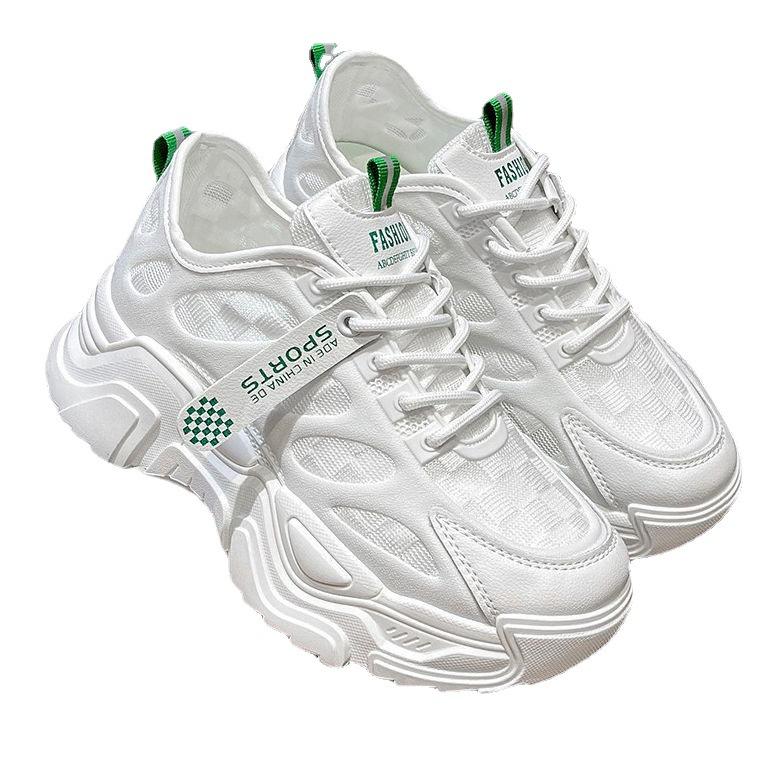 Сетчатая поверхность вентилируемая папина обувь летняя платформа удобная маленькая ароматная ветровая маленькая белая обувь для женщин повседневная модная обувь