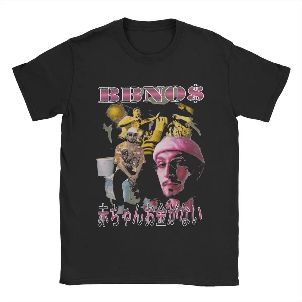 Винтажные футболки BBNO$ Vintage Bootleg для мужчин с круглым вырезом, 100% хлопок, футболки с коротким рукавом, одежда с принтом