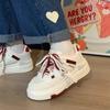 Белые женские туфли на платформе, кроссовки, винтажные, вулканизированные, повседневные, корейские, модные, теннисные туфли на плоской подошве, Zapatos Mujer