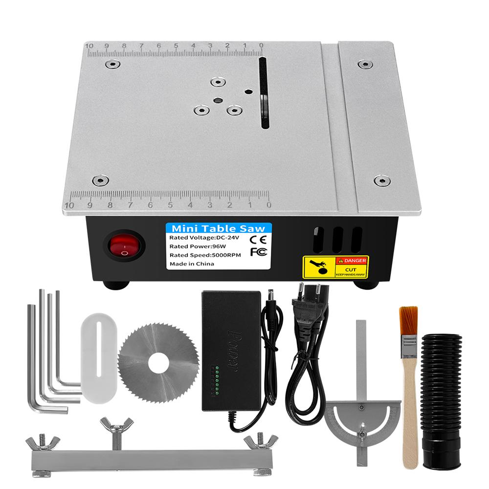 Mini Table Saw Multifunctional Electric Desktop Saws Woodworking DIY Model Crafts Cutting Tool 96W Bench Lathe Cutter Machine