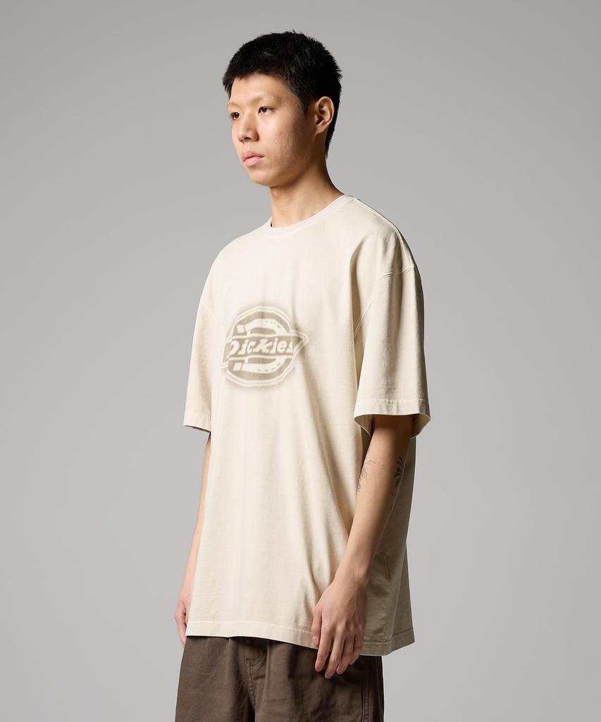 DICKIES Garment Dyed Mono Logo T-Shirt Khaki