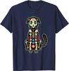 Dog Sugar Skull Dia De Los Muertos Perro Day of The Dead T-Shirt Casual  Four Seasons Daily Graphic T Shirts Unisex Clothing