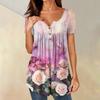 Women Tunic Tops Dressy Casual Summer Short Sleeve Shirts Loose Fit Pleated Boho Top