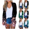 Women's Floral Print Long Sleeve Front Cardigan Printed Top Lightweight Jacket With Pocket