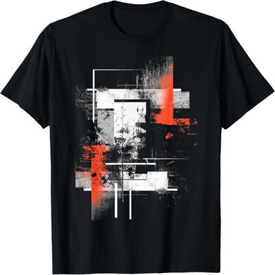 Белый Оранжевый Абстракция _ Графическая Футболка _ S - 6XL _ Мужская Графическая Футболка