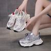 Sneakers women's 2024 summer new popular mesh breathable casual little white shoes fashionable thick-soled heightening dad shoes