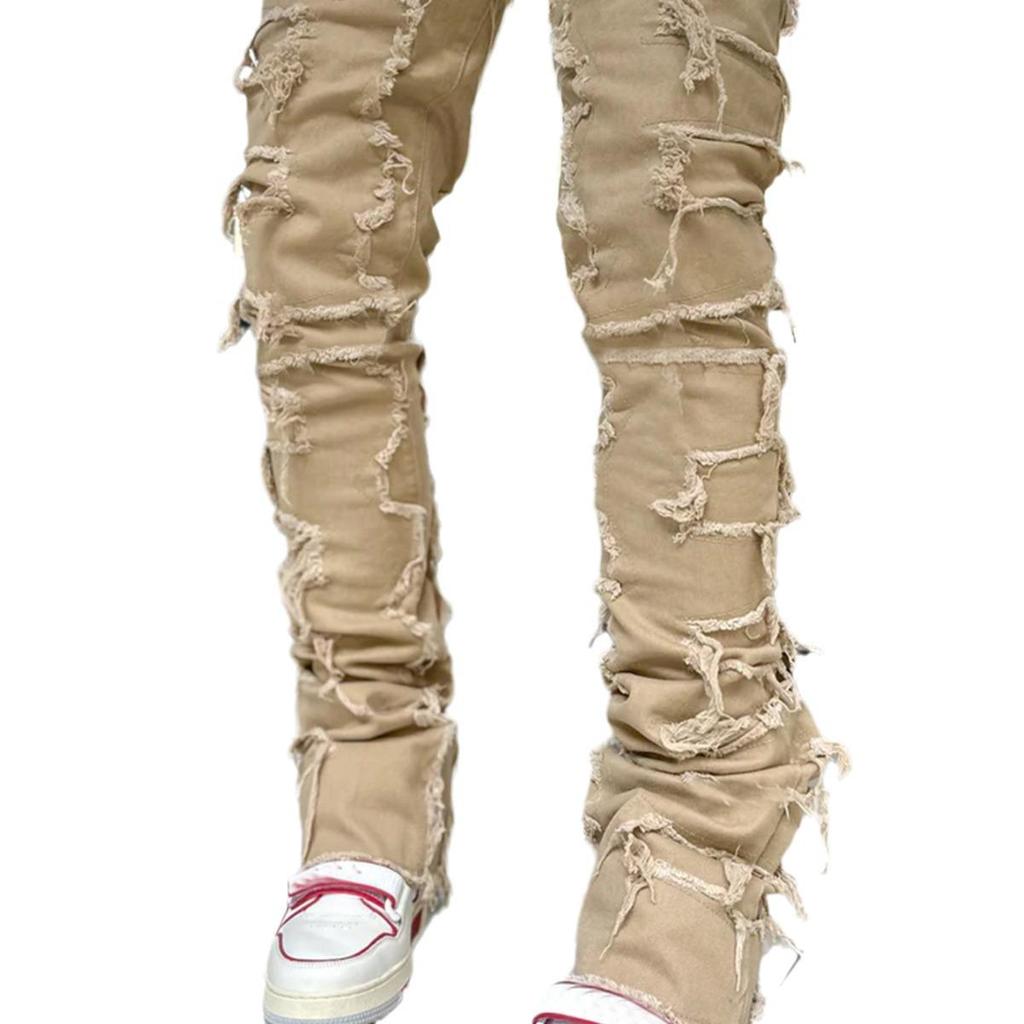 WISH Мужские эластичные джинсы с кисточками - Европейский и американский модный тренд