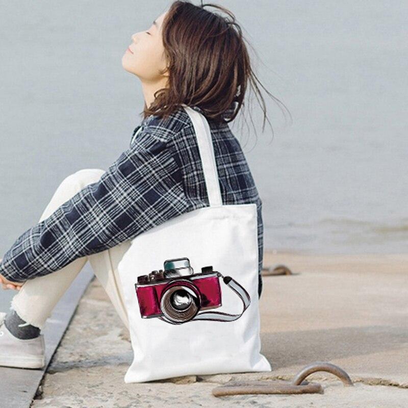 Винтажная сумка-тоут для фотоаппарата, холщовые тканевые сумки для фотографа, милые сумки с графикой в стиле ретро, сумки на плечо, сумки большой вместительности