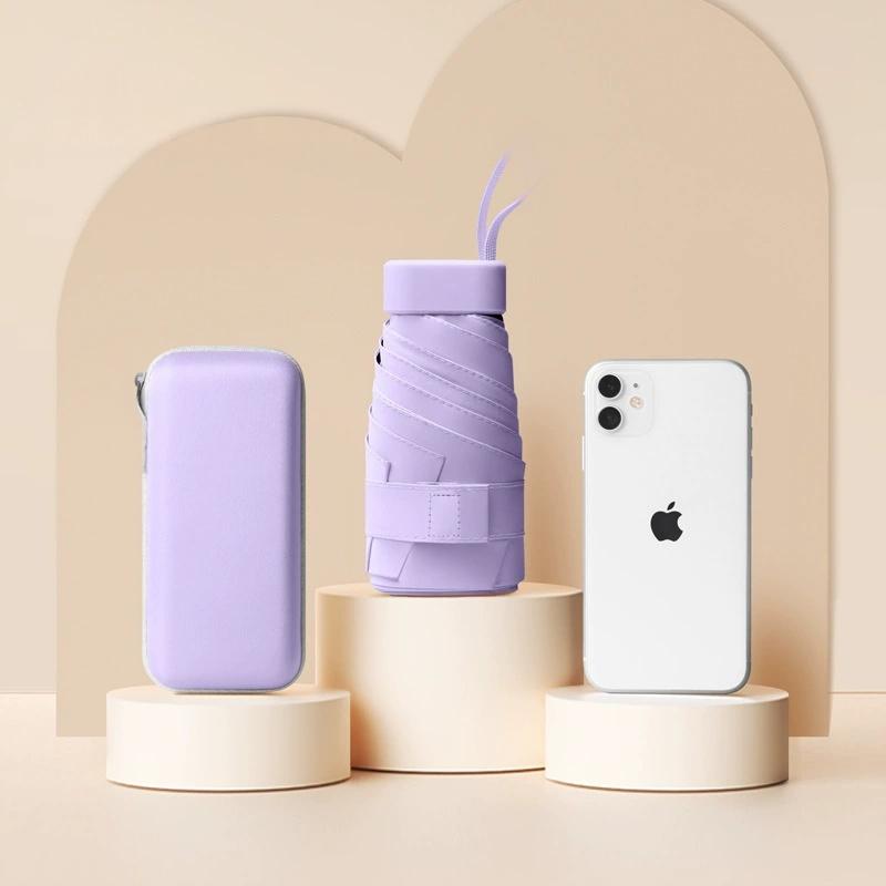 Мини Зонт от солнца 50+ Защита от УФ-лучей Капсула Дождь Двухцелевой Зонт Складной Зонт Высококлассный Женский Солнцезащитный Зонт Складной на 50%