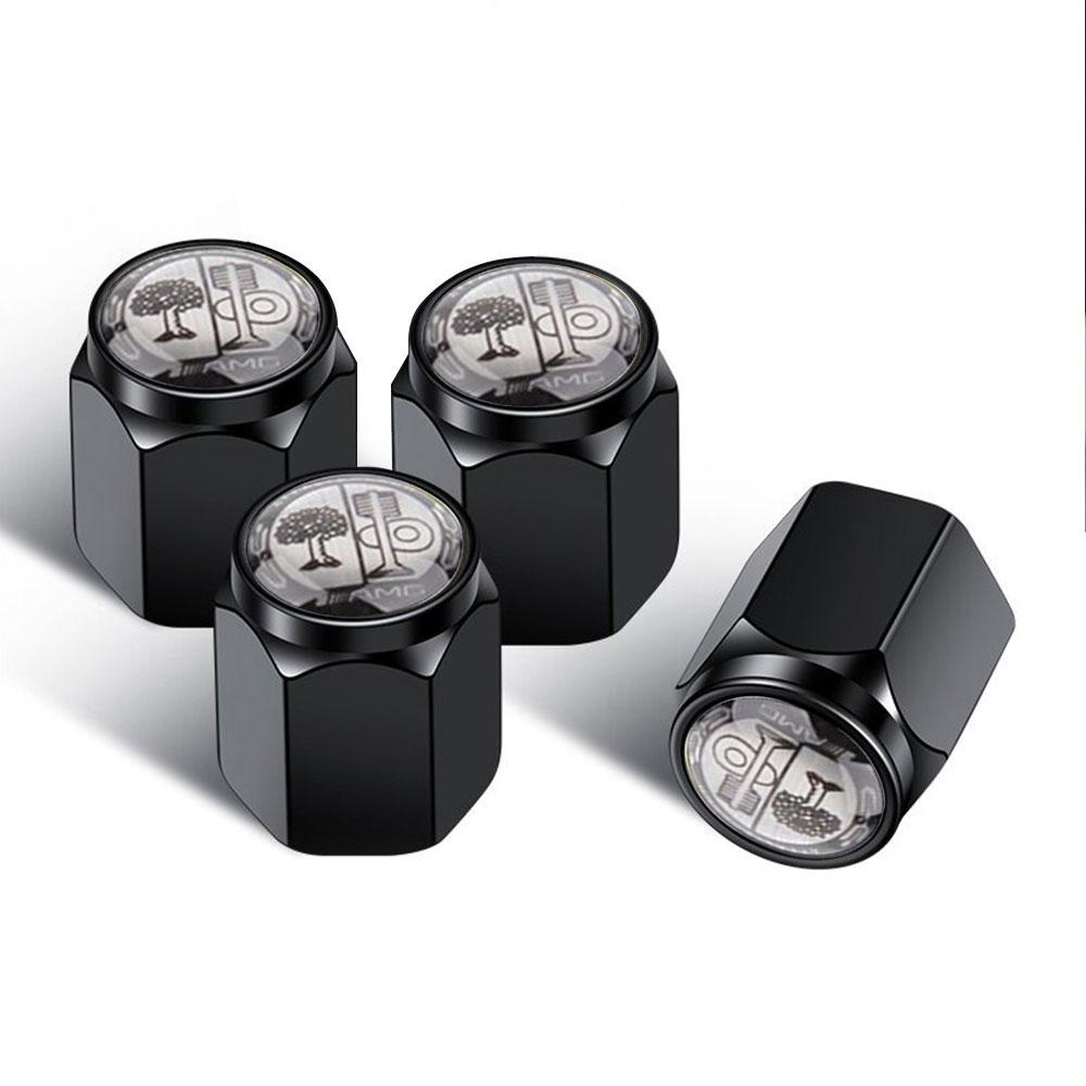 4Pcs Car Cover Tire Valve Caps Dust Caps Wheels Rims Stem For Mercedes Benz AMG A B C E S W204 W212 GLC CLK SLK CLA GLK GLE CLA BD1