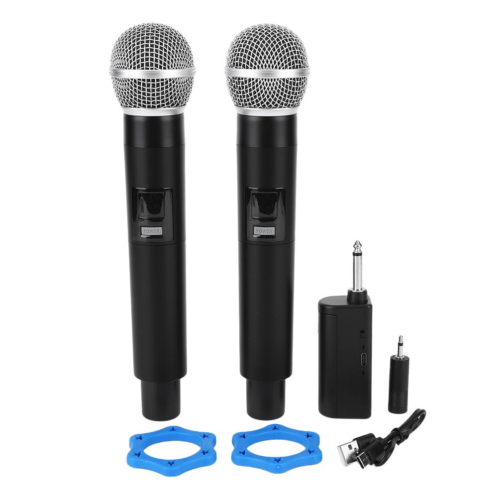 Handheld Microphone with One-to-Two Chip Connection Karaoke Microphones Plug and Play for Church Party Meeting Speech