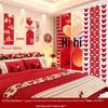 Luxury Square Bedroom Set for Newlyweds - Elegant Bedside & Background Wall Décor