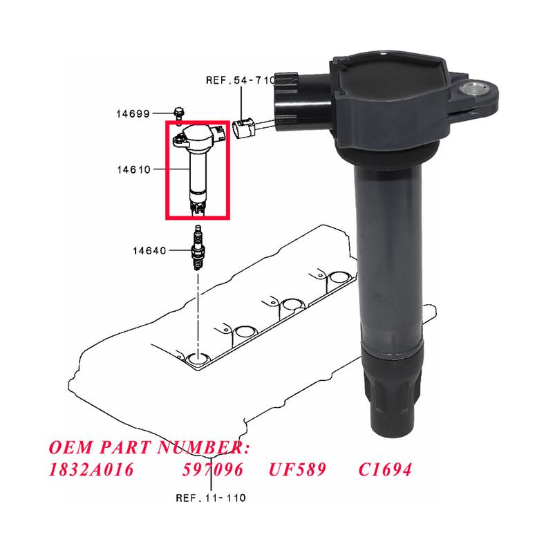 UF589 Car Engine Ignition Coil for MITSUBISHI LANCER OUTLANDER RVR C1694 1832A016 597096 Auto Accessories