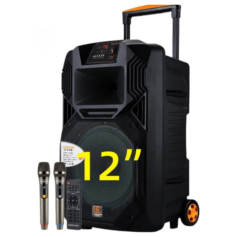 Songchuan SS1 12-inch Portable Outdoor Karaoke Speaker with Dual Wireless Mics (CN version)