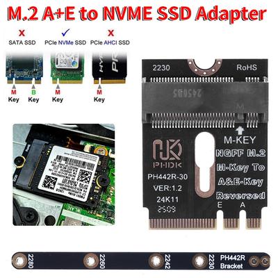 Адаптер M.2 A+E для NVME SSD Ключ A/E к Ключу M Карта расширения PCIE 4.0 Интерфейс M2 WIFI для материнской платы ноутбука SSD 2280