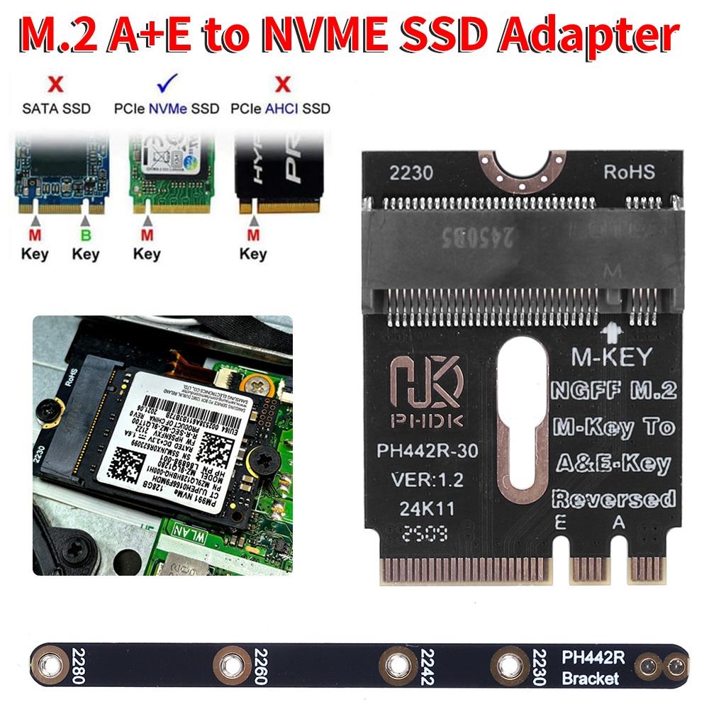 Адаптер M.2 A+E для NVME SSD Ключ A/E к Ключу M Карта расширения PCIE 4.0 Интерфейс M2 WIFI для материнской платы ноутбука SSD 2280