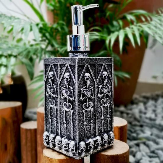 460 мл Дозирующий флакон с рисунком черепа квадратный лосьон эфирные масла мыло диспенсер 3D