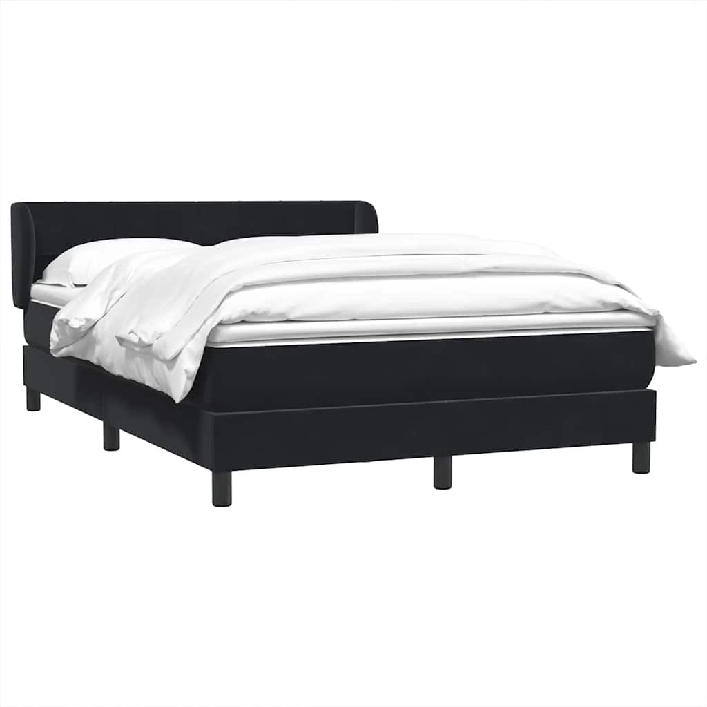 Box Spring Bed with Mattress Black 160 x 210 cm Velvet