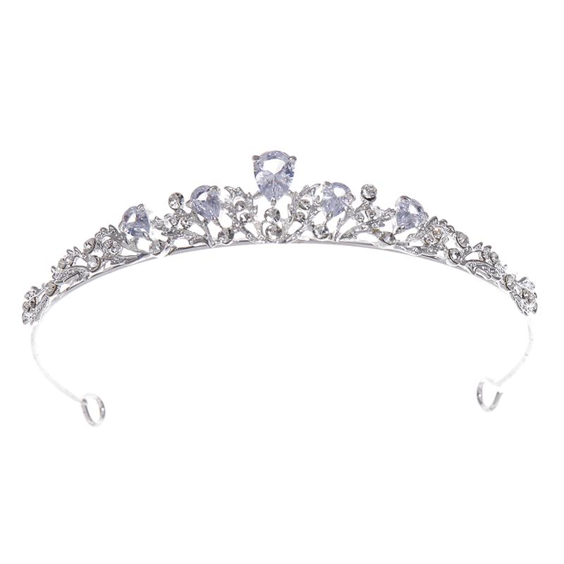 Fashion Zircon Bridal Tiara Headpiece Silver Color Crystal Wedding Crown Hair Accessories Women Birthday Party Rhinestone Crowns