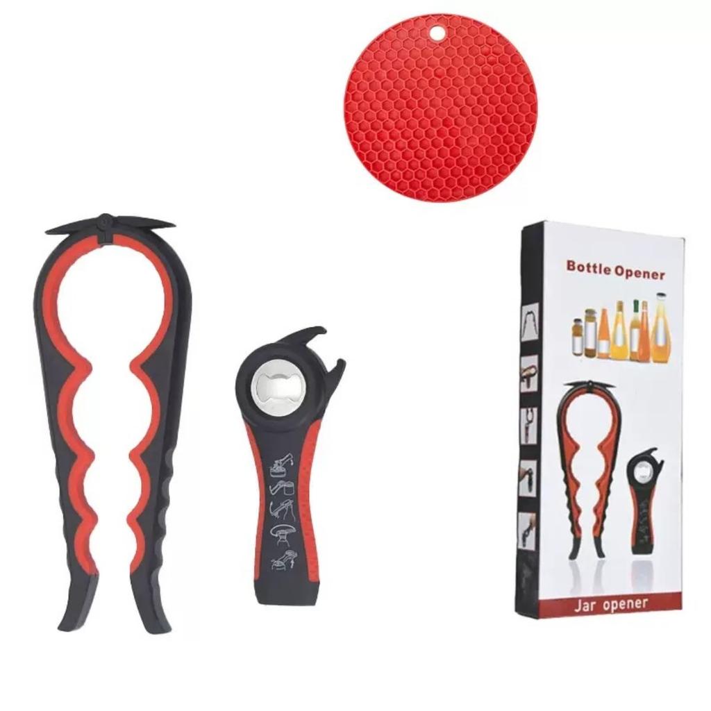 HOMZY Открывалка для консервов Многофункциональная Четыре в одном Открывалка для бутылок с напитками Открывалка для крышек Четырехпозиционная открывалка для консервов Противоскользящая открывалка для крышек