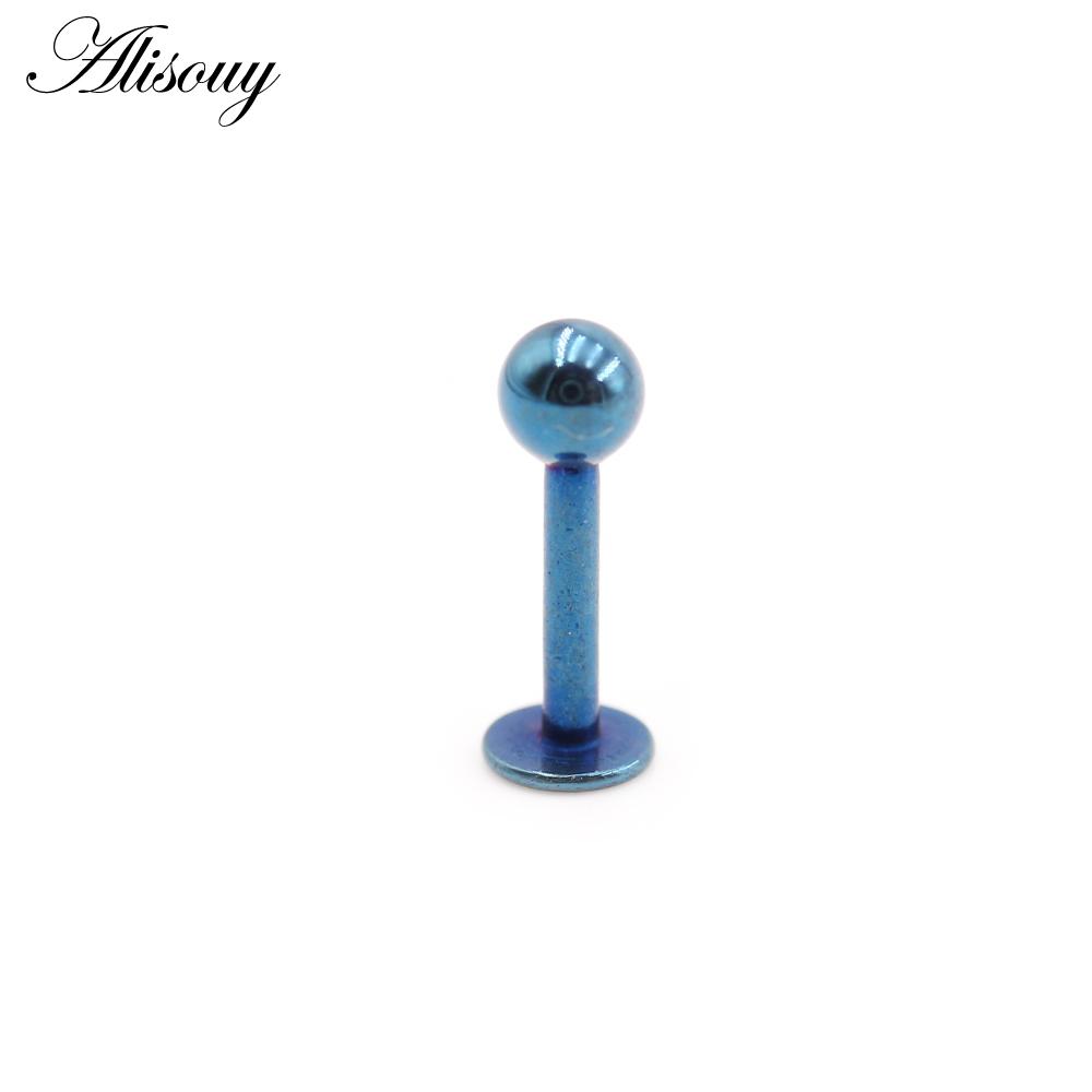 3 4 5 мм Диаметр 5 цветов Нержавеющая сталь Мужчины Женщины Завинчиваются назад (пронзили) Украшения для тела, губная серьга, пирсинг губы, украшения для тела