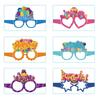 6Pcs Happy Birthday Glasses Frame Baby Shower Kids Boys Girls Birthday Party Decoration Paper Eyeglasses Eyewear Photo Prop Party Supplies