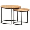 VidaXL Nesting Tables 2 Pcs Solid Acacia Wood