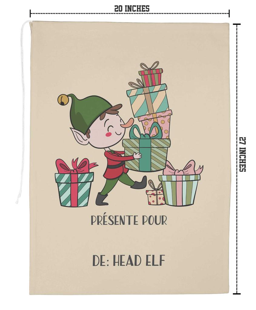 Printtoo 2 шт. Большие мешки Санты с завязками на шнурке, холщовые рождественские подарочные сумки для детей, Рождество 27x20 дюймов