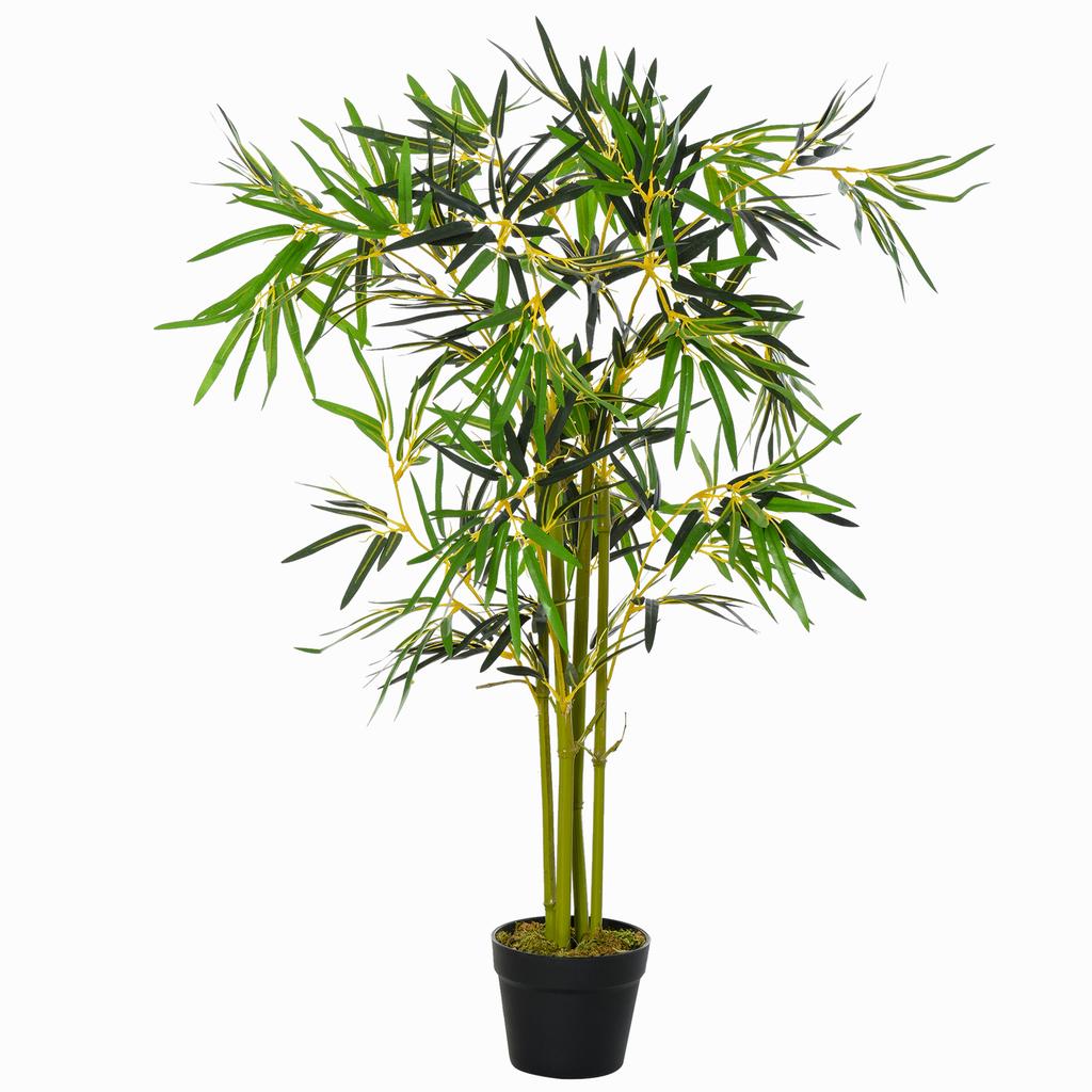 Artificial Bamboo in Pot, Fake Plant Decoration for Indoor and Outdoor, Height 120cm, Green