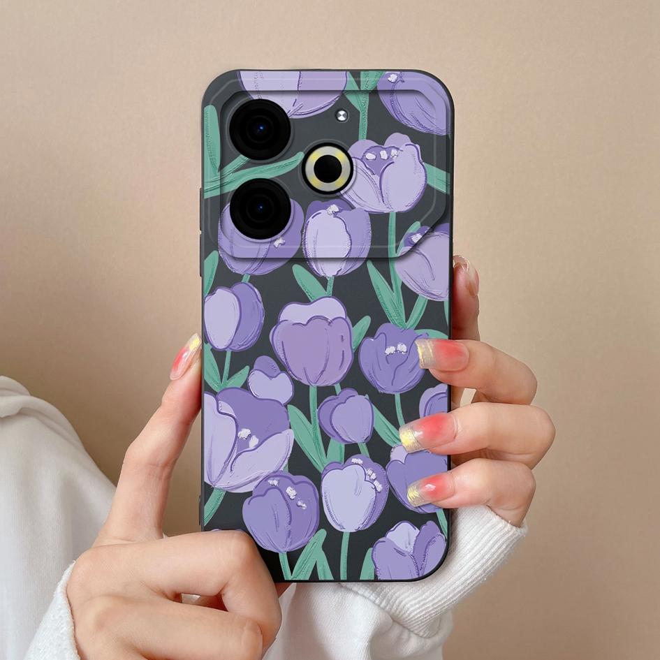 Чехол для телефона Tecno Camon 30 Pro Spark 20 Pop 8 Hot 40i Pova 6 Neo, задние чехлы с красивыми цветами и растениями, мягкий силиконовый бампер с защитой от падения, корпус корпуса