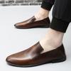 Fashion Classic Brand Men's Leather Casual Shoes High-end Banquet Dress Shoes Retro Brown Office Men's Business Work Shoes Daily Comfort