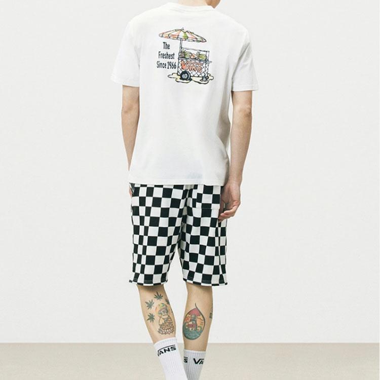 Vans Футболка с коротким рукавом и круглым вырезом с забавным принтом, топы унисекс, белая VN0A5F3LWHT